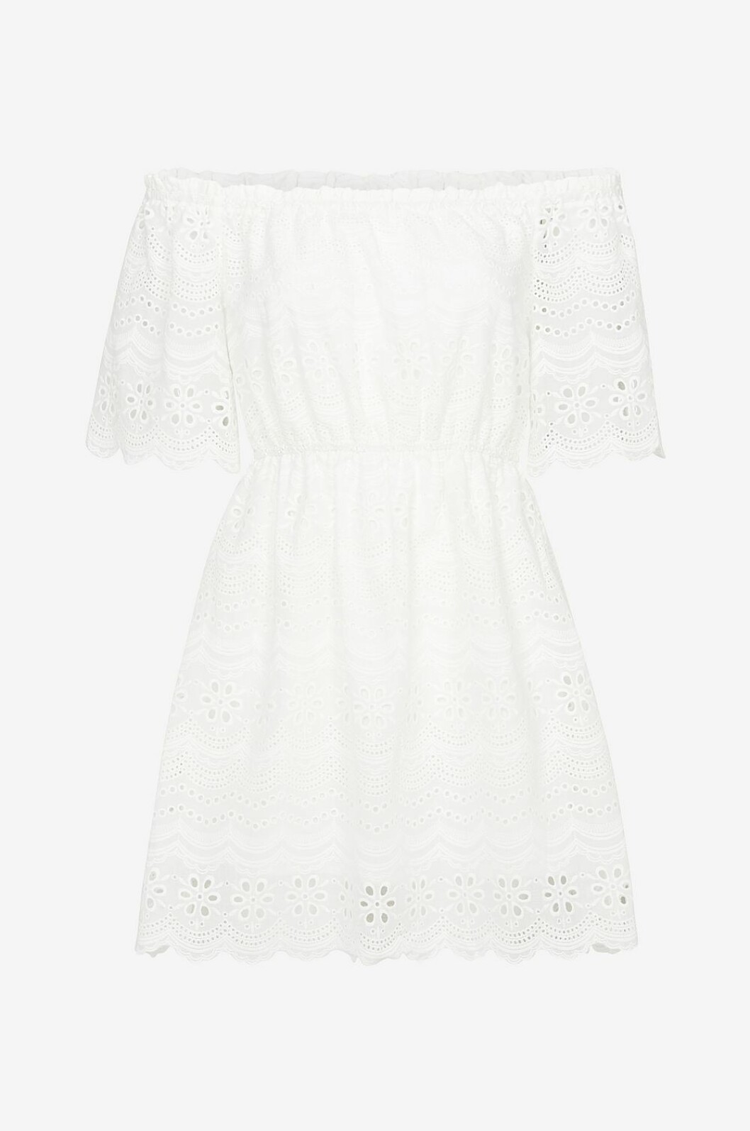 Vit studentklänning till 2019 med off shoulder