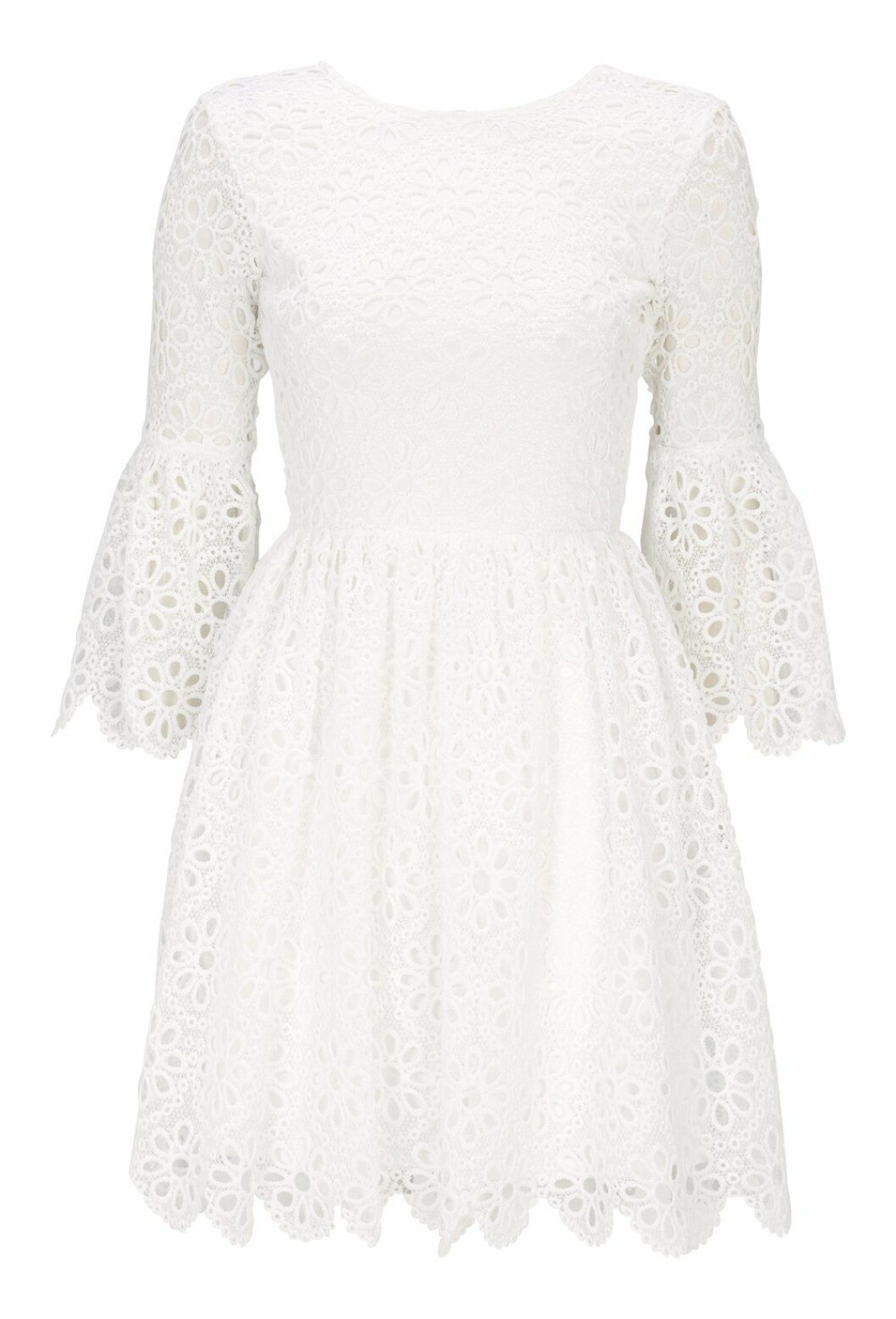 Vit studentklänning till 2019 med blommor