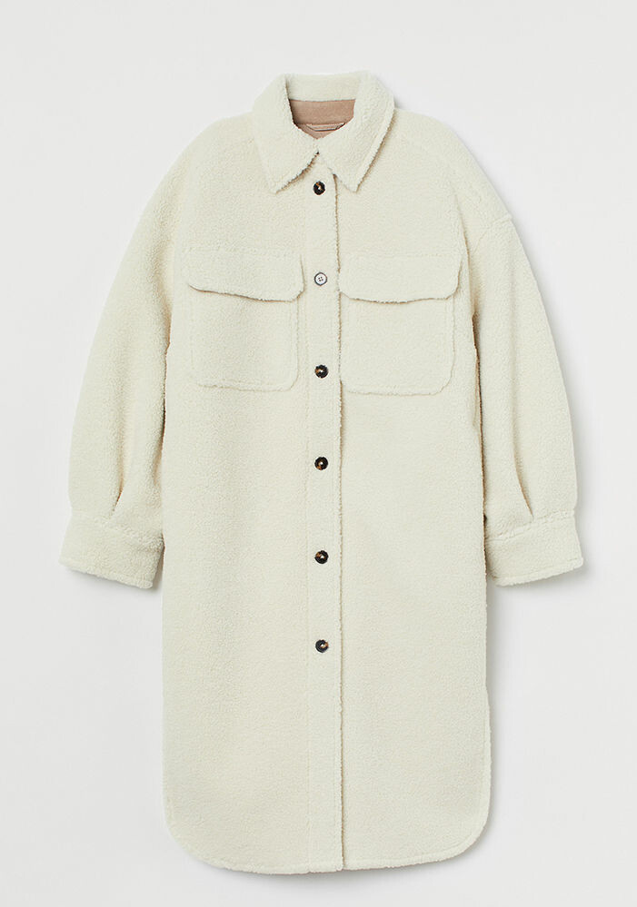 vit-teddyjacka-h&m