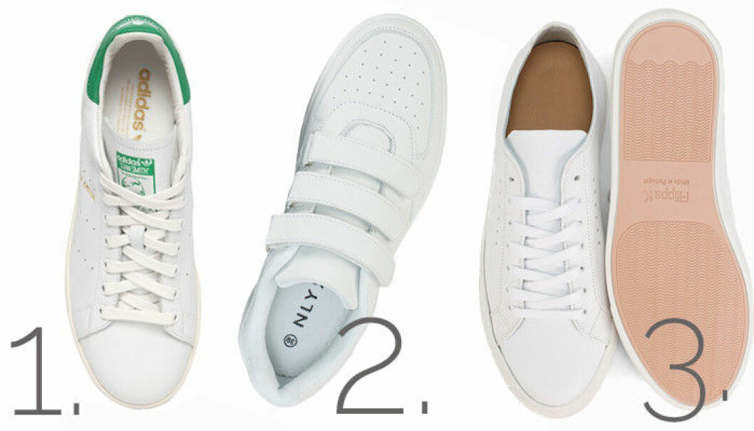 vita låga sneakers