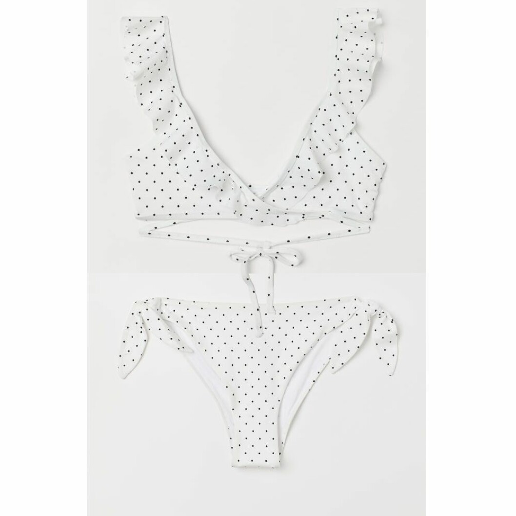 Vit prickig bikini