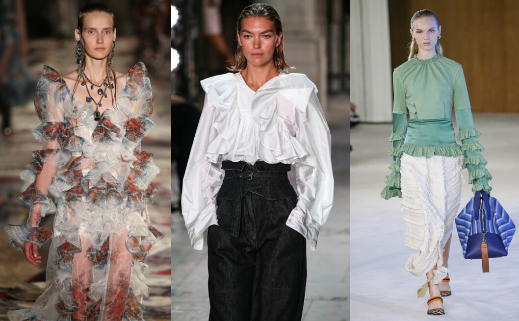 Volanger hos Alexander McQueen, Isabel Marant och Loewe. volanger vårens trender 2017
