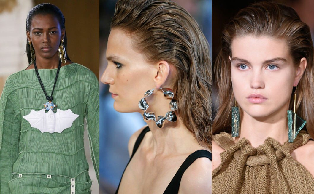 Wet look hos Loewe, Altuzarra och Stella McCartney SS17. wet look hårtrender våren 2017