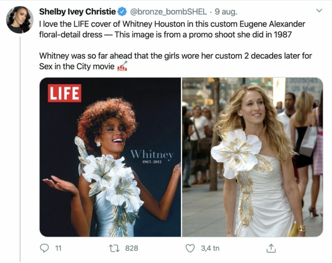carrie Bradshaw och whitney houston