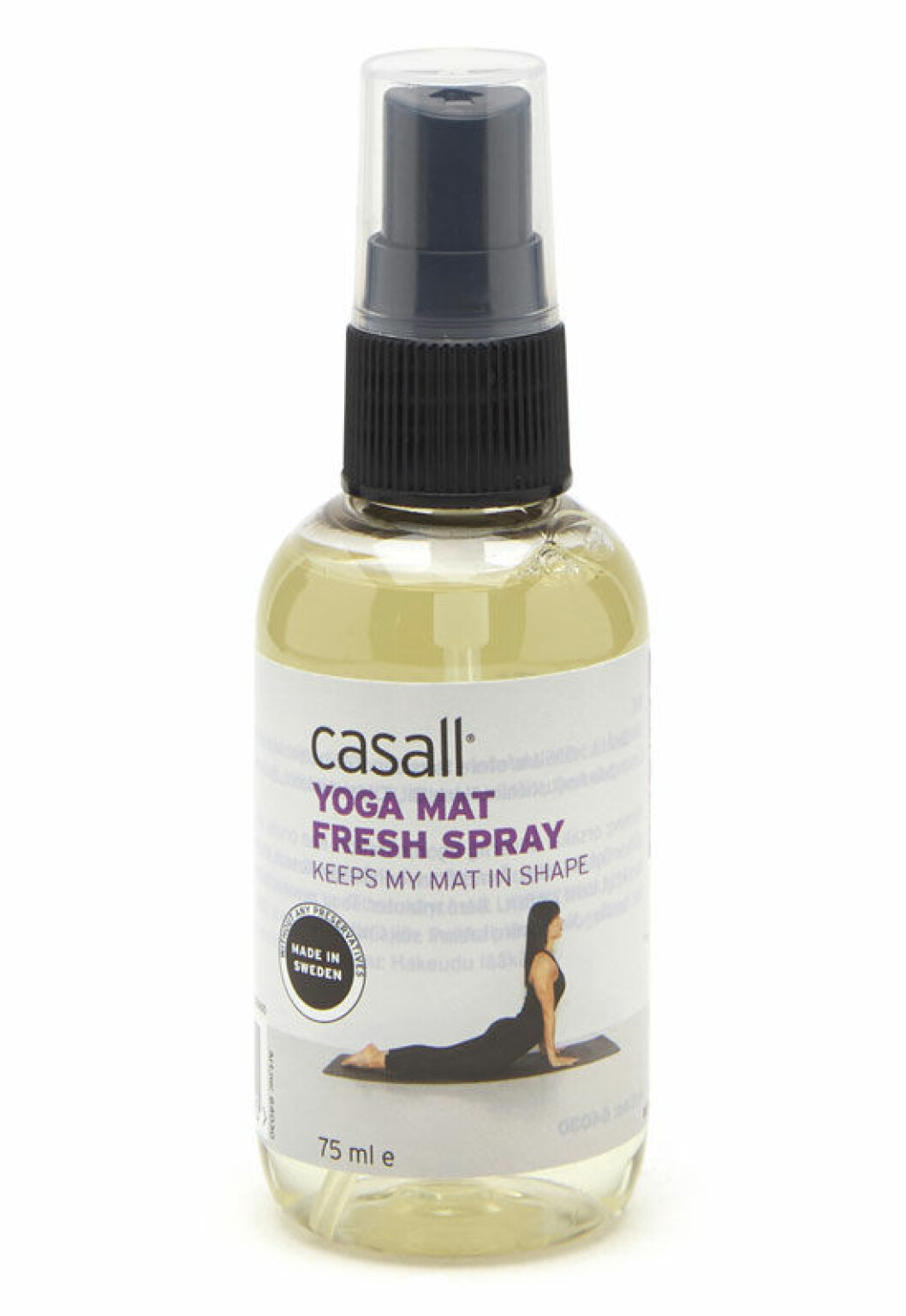 Håll din yogamatta fräsch med Casalls spray.
